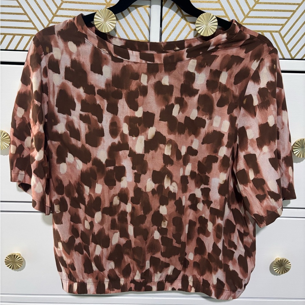 Cloth & Stone Brown Patterned Blouse